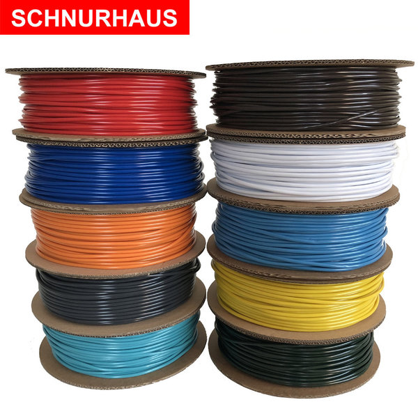 5,4mm PVC Schnur Rundschnur Hohlkeder 100m, Spaghettischnur (verschiedene Farben)